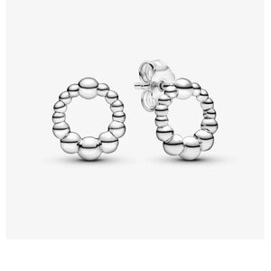 Beaded Circle Stud Earrings